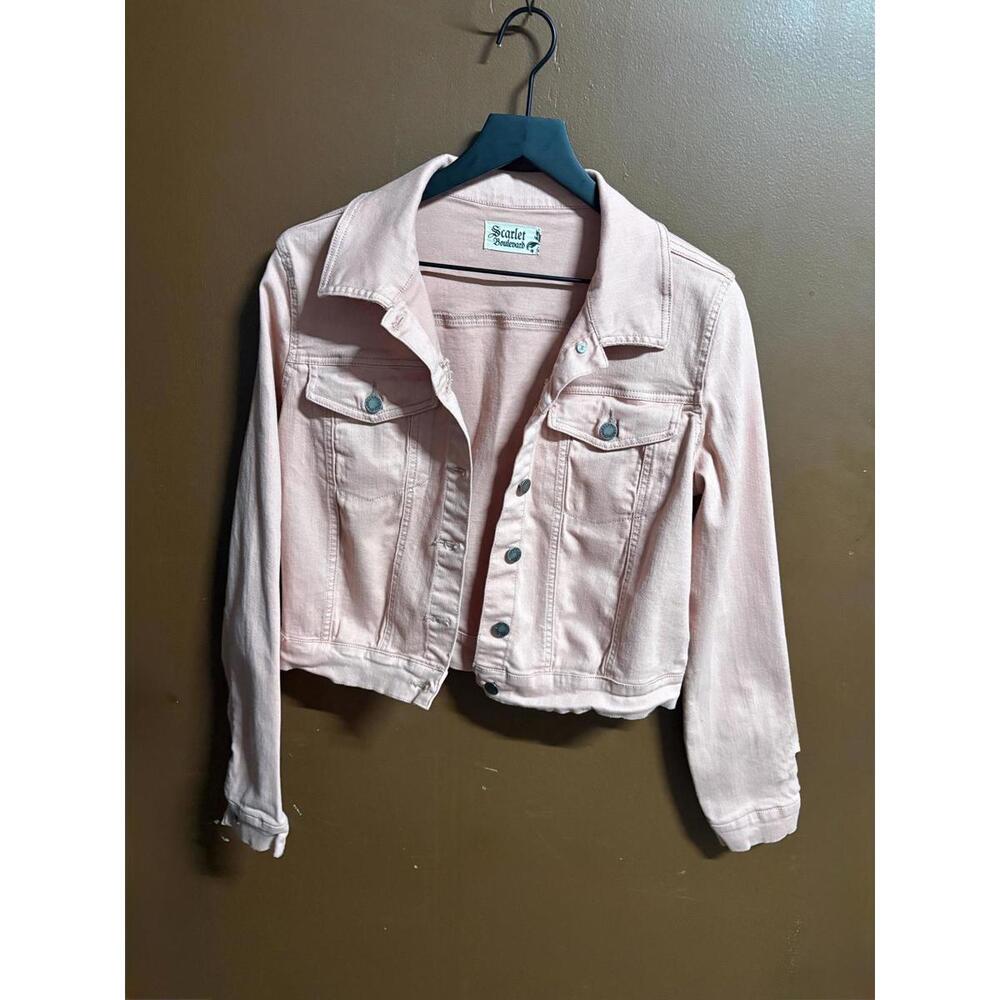 Scarlet Boulevard Soft Pink Denim Jacket – Women’s Large
